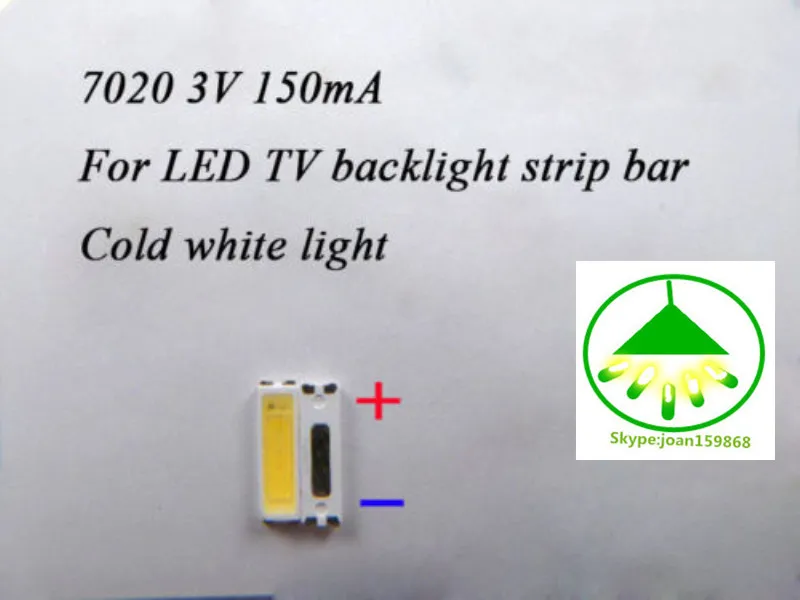 100 шт./лот 7020 3 в ма SMD лампы светодиодные для ремонта светодиодной подсветки