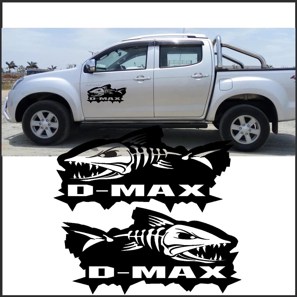 

free shipping 2PC Piranhas sticker decal vinyl off road 4x4 for dmax adventure mud