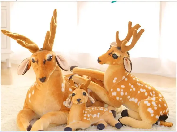 Новые плюшевые лежа олень игрушка Моделирование пятнистого оленя кукла подарок около 75 см