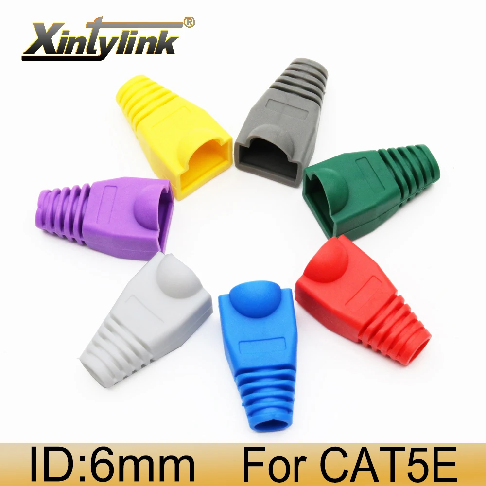 Xintylink rj45 Шапки cat5 cat5e cat6 начало сети разъем кабеля ethernet rj 45 оболочкой cat 6 защитный рукав разноцветный