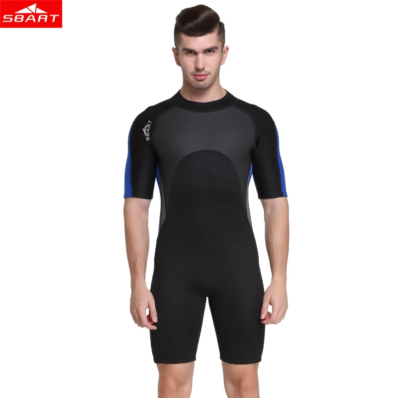 SBART Men 2mm Wetsuit neoprene Short sleeve Freediving spearfishing