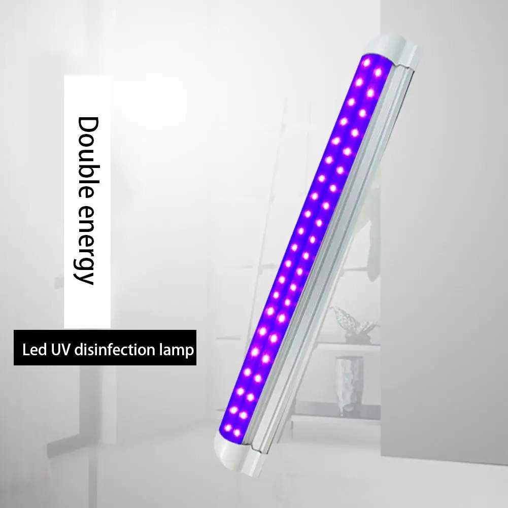 

395NM Wavelength 8W LED Germicidal Light UV Disinfection Lamp Double Row Lamp Bead Home Aluminum PC Sterilization Lamp