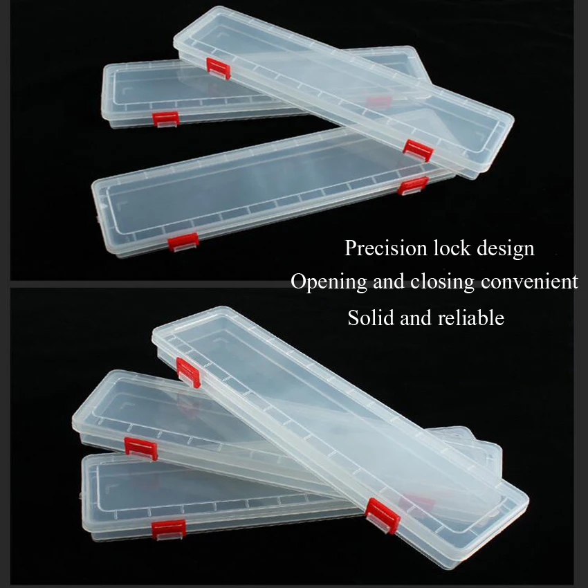 Nueva caja de herramientas de joyería portátil transparente de tira larga de 14 pulgadas Nueva caja de herramientas de joyería portátil transparente de tira larga de 14 pulgadas