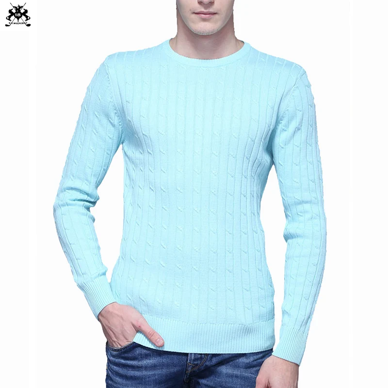 Mens sweaters 2019 Autumn  mens long sleeve O-neck sweaters 100% cotton slim knitted tops fashion mens pullovers sweaters