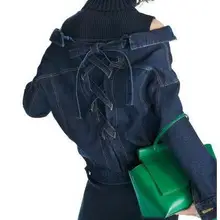 Дизайн сзади газа группа джинсовые пальто Для женщин Куртки 19541