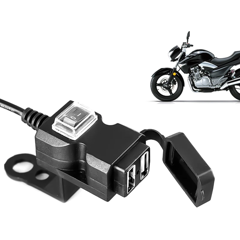 Новейшая модель Водонепроницаемый Dual USB Порты и разъёмы на руль мотоцикла или 12V