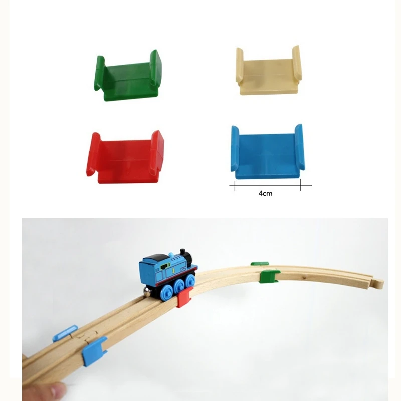 Train Track Accessories Wooden Railway Rail Fixing Clip – To Expand Snd Build Your Wooden Road Compatible with All Brands Track