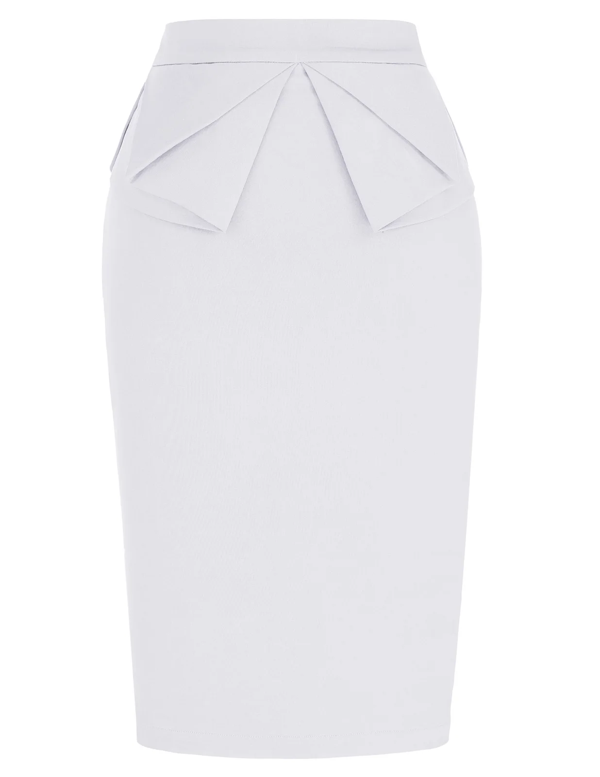 Женская юбка миди в винтажном ретро стиле, однотонная, хорошо тянется, облегающая бедра, до колена, элегантная офисная юбка-карандаш - Цвет: White