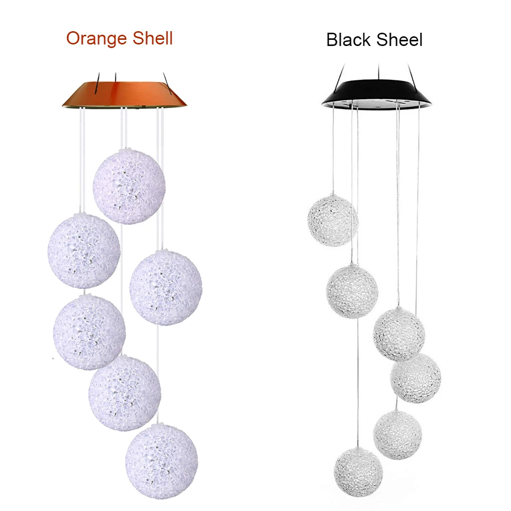 Sale Solar-powered Outdoor Wind Bell Light Spiral Spinner Light Mobile Wind Chime  Solar LED Light Outdoor Hanging Decoration Lamp 3