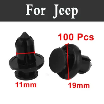 

100pcs Car Styling Parts Hole Plastic Rivets Fastener Trim Panel Clip Spare Parts For Jeep Liberty Renegade Wrangler Commander