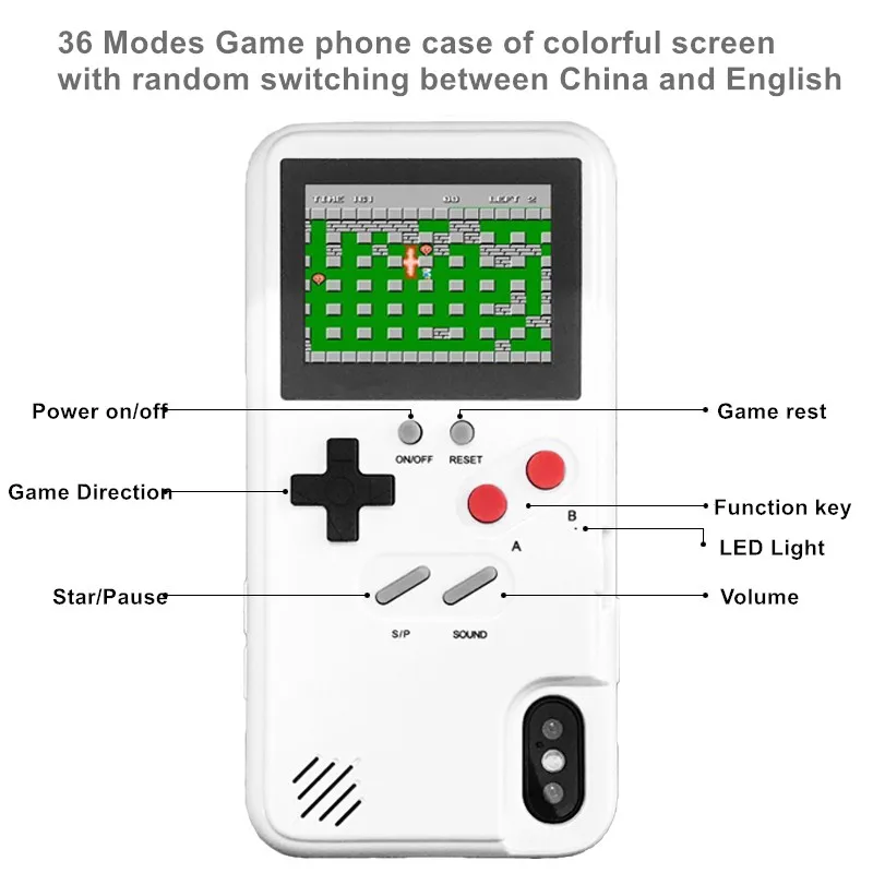 GameBoy Case- Full Color With 36 NES Games Playable Retro game phone case cover for Samsung S10