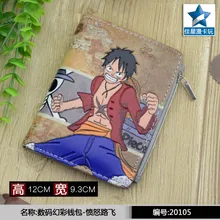 Студенческий короткий кошелек для монет Аниме one piece Luffy тисненый кошелек с магнитной кнопкой