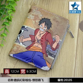 

Student Short Coin Purse Anime One Piece Luffy Embossed Zero Change Wallet with Magnetic Button