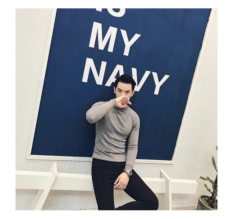 best sweaters for men MRMT 2022 Brand Autumn New Knitting Men's Sweater Pullover for Male Half High Collar  Sweater sweater crewneck