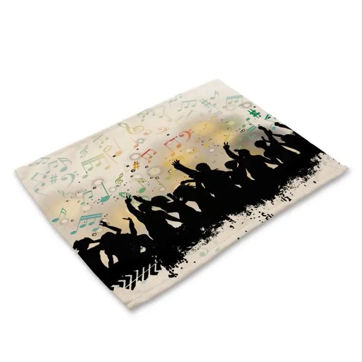 Креативный коврик из ткани с музыкальной нотой, коврик для украшения стола, кухонный коврик, индивидуальный декор, H101 - Цвет: 1