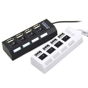 

Mini USB 2.0 Hub 4 Ports High Speed Hubusb Portable USB Hub With On/Off Switch USB Splitter Adapter Cable For PC Laptop