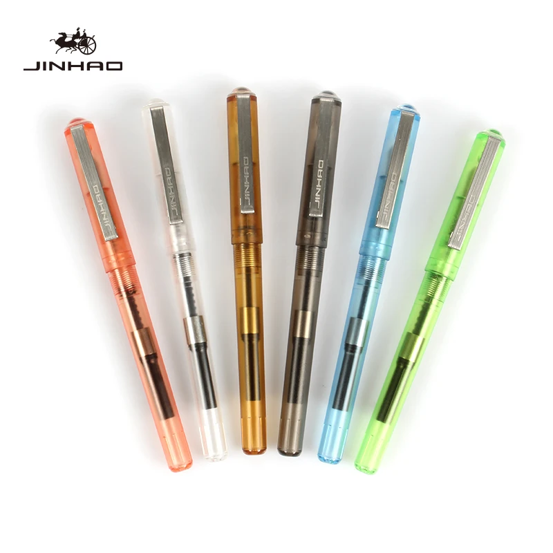 

2019 New Arrival Matte Transparent Color Fountain Pen High Quality Stainless Steel Clip 0.5mm Ink Writing Pens School Supplies