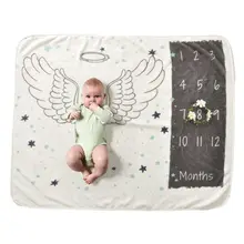 Детское одеяло мягкая фланелевая фотография ежемесячная фотография новорожденные дети крылья мультфильм Ангел веха Спящая Ванна ползание