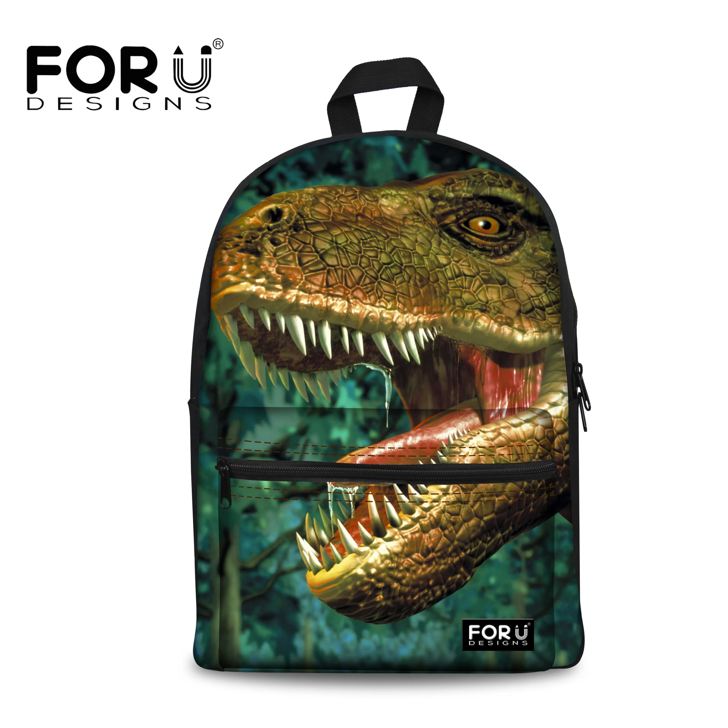 FORUDESIGNS New 2019 Men Backpack Dinosaur Print Schoolbag Rucksacks