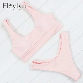 

Floylyn Thong Bikini Swimwear Women Swimsuit Brazilian Bikinis Set Sexy Bottom Bathing Suits Push Up Beach Wear Biquini Mujer
