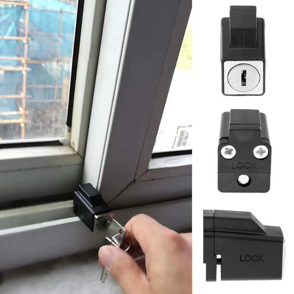 

Kids Prevent Black Protection Hardware Anti Slip Security Door Practical With 2 Keys Restrictor Lock Aluminum Alloy Child Home