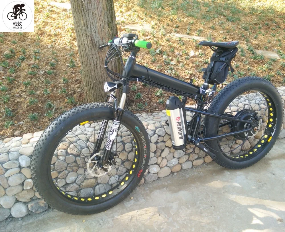 Excellent Kalosse 27 speed M390  Fat bike 48V 1000W  motor  Folding  electric  Beach  bike  26*4.0 electrical snow bike 1