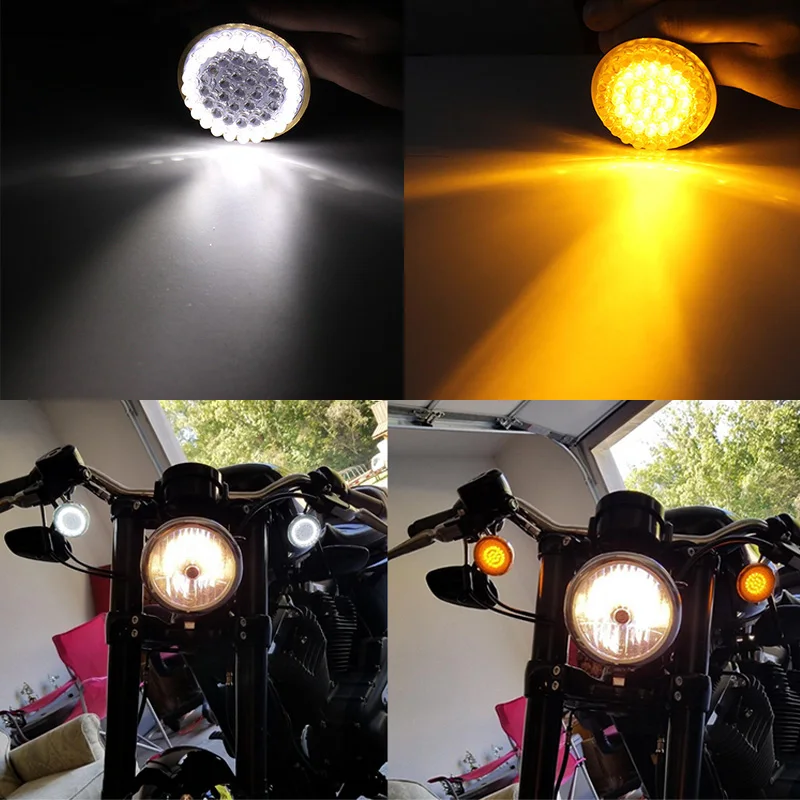 Motorcycle Light 2 Bullet Style 1157 LED Inserts Turn Signal Panel For Harley Sportster Softail Touring Dyna 2012 2013-2017 (1) 33