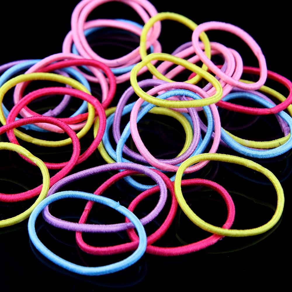 100 шт./лот эластичные резинки держатель для хвоста резиновые волосы Эластичные