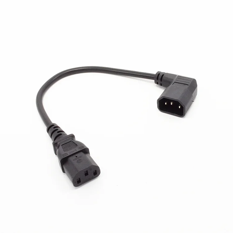 

Right Angled IEC 320 C14 Male to C13 Female Cord,C14 to C13 Power Extension Cable For PDU UPS 30CM/Free Shipping/2PCS