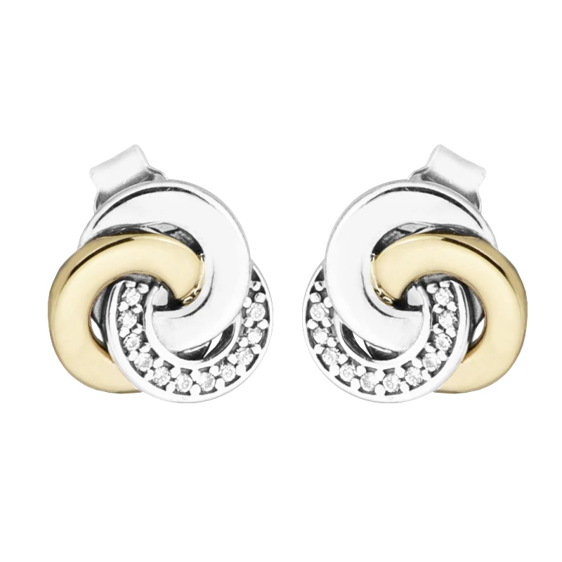 

Original 925 Sterling Silver Earring Interlinked Circles Stud Earrings For Women Wedding Gift Fine Jewelry Wholesale