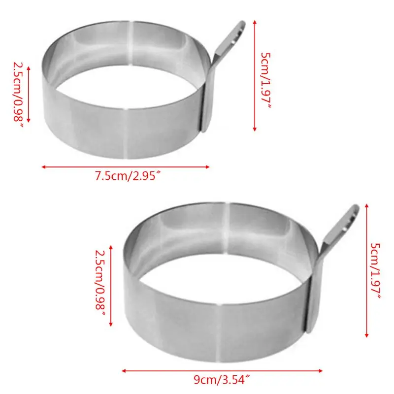 Stainless Steel Egg Mold 7.5/9cm Fried Egg Ring Pancake Mould 2 Sizes Kitchen Accessories