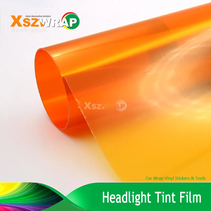 

30cmX 300cm Orange Auto Car Tint Headlight Taillight Fog Light Vinyl Smoke Film Sheet Sticker