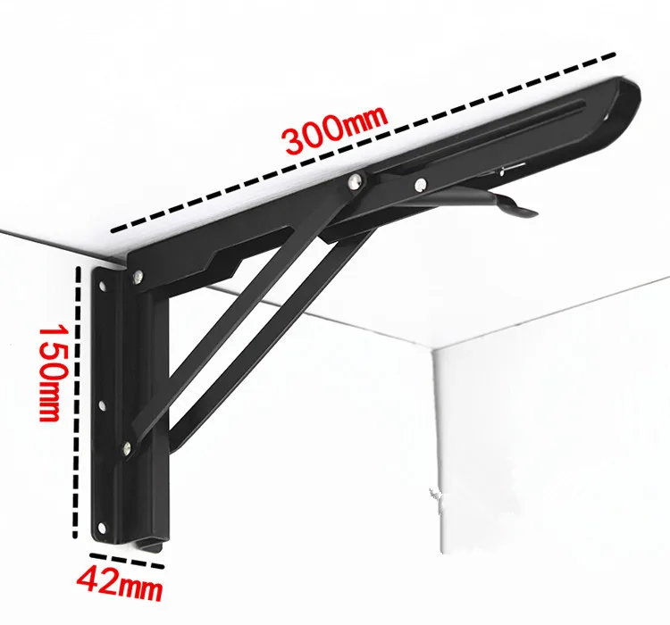 2PCS Cheap Decorative Wall Mount Metal Triangular Shelf Bracket Support, 300mm x 150mmin