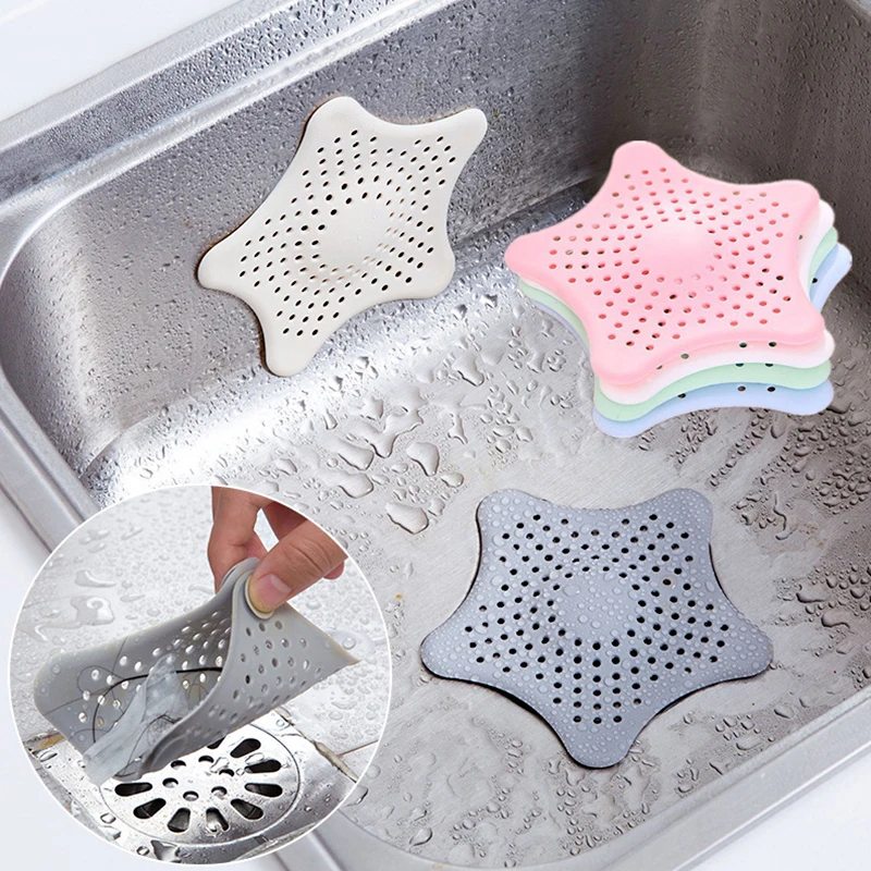 

Kitchen Gadgets Accessories Star Outfall Drain Cover Basin Sink Strainer Filter Shower Hair Catcher Stopper Plug Cleaning Tools