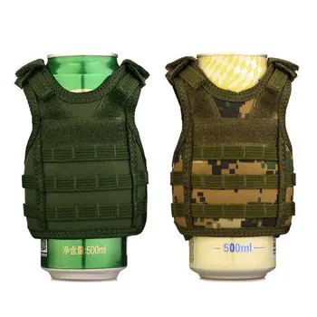 

BEER VEST Tactical Beer Bottle Cover Military Mini Miniature Molle Vest Personal Bottle Drink Set Adjustable Shoulder Straps