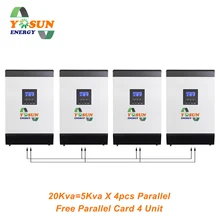 20Kw Solar Inverter 60A MPPT Pure Sine Wave Off-Grid Inverter 48Vdc 230Vac AC Charger Inverter Free Parallel Card
