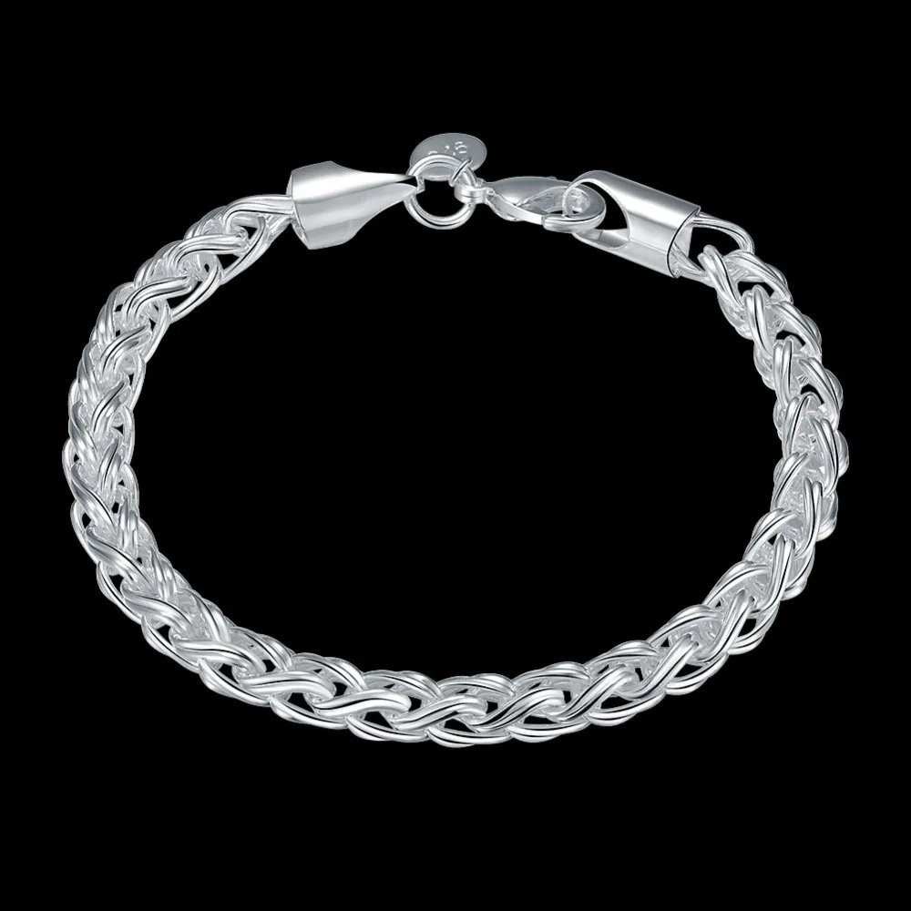 S925 Браслеты стерлингового серебра Bileklik Bizuteria Jewelry Kehribar для Для женщин Для мужчин Pulseira Feminina браслеты серебряные Dropshopp