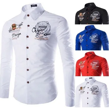 

ZOGAA Men Shirt Casual Slim Fit Long Sleeve Shirts Geek Features Business Cotton Men Dress Shirt for Male clothing