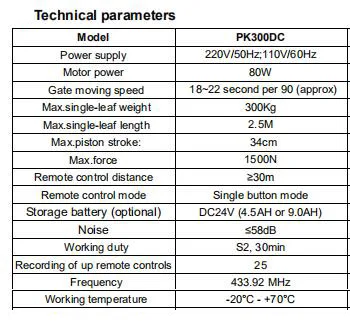 Сверхмощный 220V 24V 300 kgs пульт дистанционного управления двойной механизм открывания распашных ворот и доводчиков