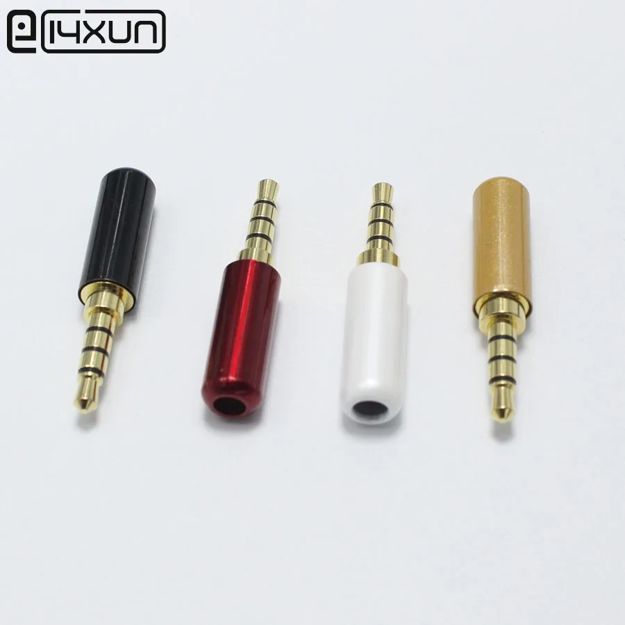 2PCS Gold Plated 3.5mm Audio Jack Plug 4 Pole Earphone Adapter