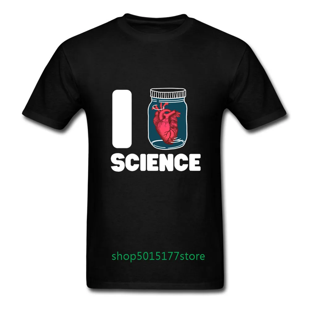 Новейший дизайн мужская футболка с логотипом Science Camiseta Homme I Love Heart короткий рукав
