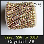 Crystal AB Rhinestone Chain Golden Base mz004