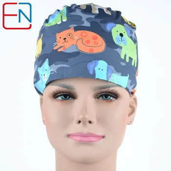 

Hennar Surgical Scrub Caps 100% Cotton Comfortable Breathable New Caps . Adjustable Medical Surgical Printed Operation Caps