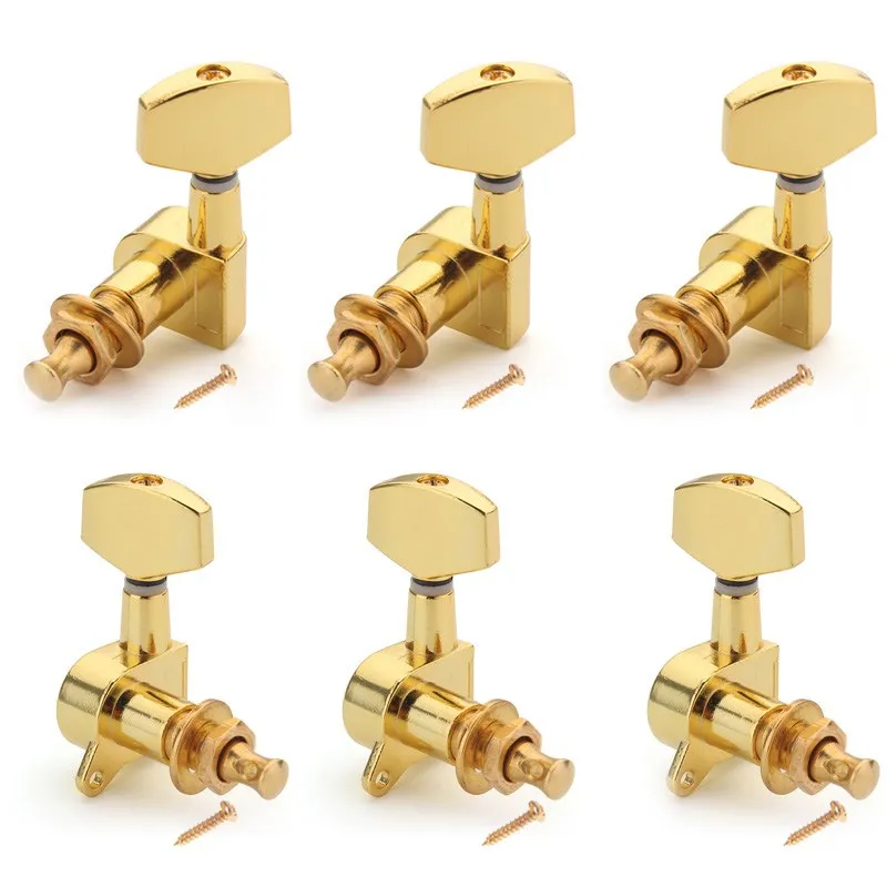 

Zebra 6pcs/Set Chrome Gold Guitar String Tuning Pegs Tuners 3R+3L Machine Heads Ukulele Guitar Parts For Stringed Instruments