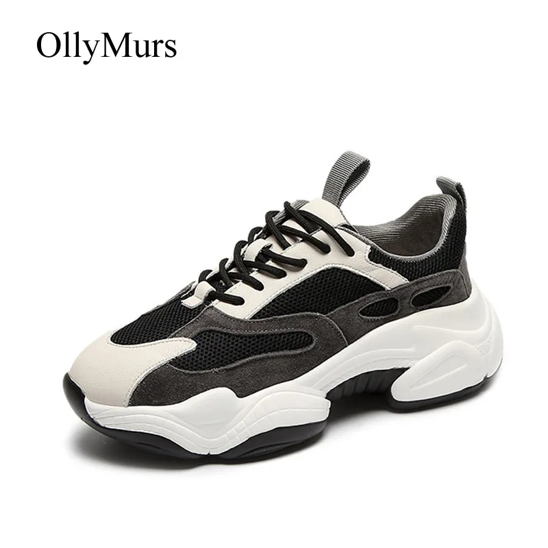 

Casual Shoes Women Platform Sneakers Patchwork Fashion Brand zapatos de mujer Autumn chaussures femme Lady Chunky footware Black