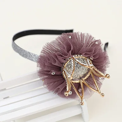 Корея высокое качество ручной работы ворона цветы ретро аксессуары для волос банты Цветок Корона шпилька ободки для девочек - Цвет: 1