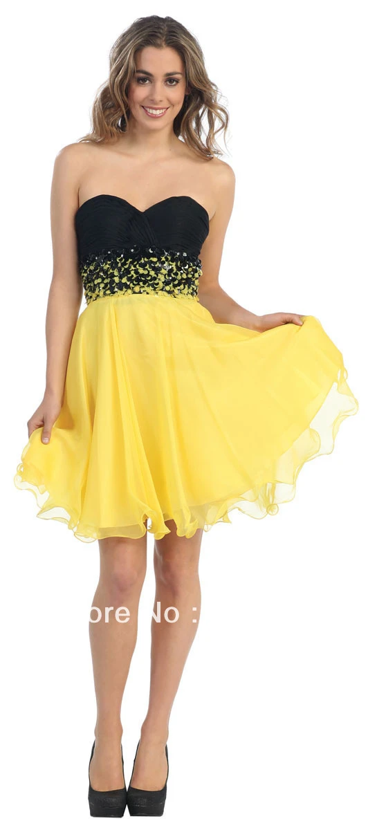 Black and yellow party dress Clearance