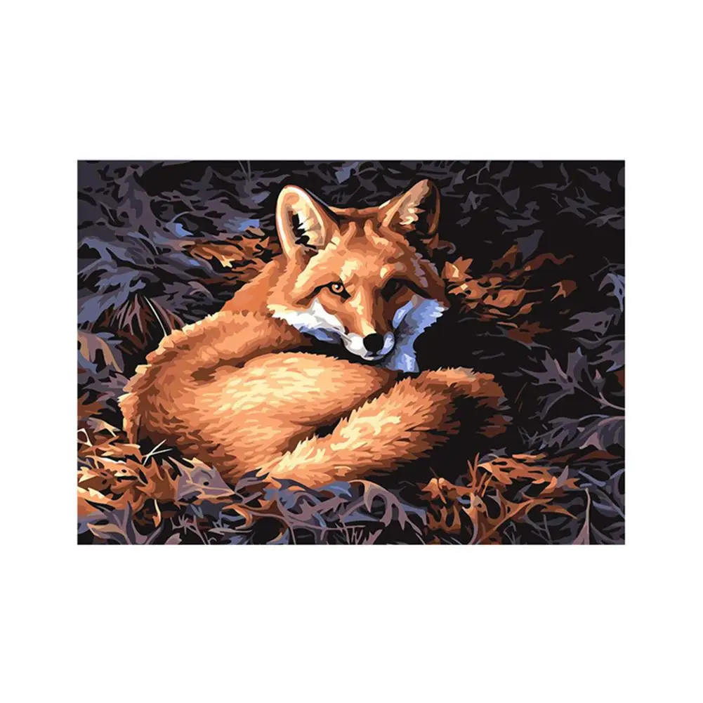 

CC 5D 7205 Silver Fox Shaped Diamond Painting Home Decoration Diamond Mosaic Landscape Embroidery Decoration Cross Stitch