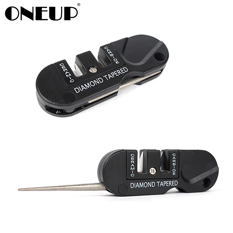 

ONEUP 3-Stages Ceramic Knife Sharpener Carbide Diamond Sharpening Knife Pocket Professional Sharpening Stone For Out Door