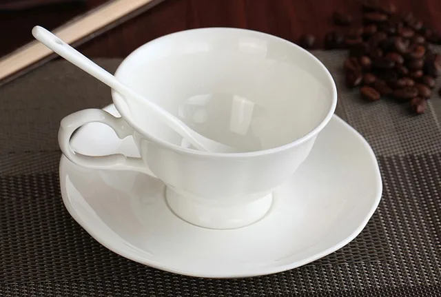 Free Ship 220ml Plain White Bone China Coffee Mug Cup Cups 220ml Plain White Bone China Coffee Mug Cup Cups Saucers Gift